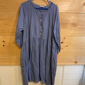 Linenfox Simone dress in sky blue